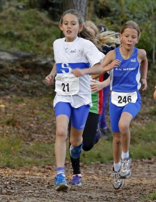 Boglarka tijdens de cross in Weert